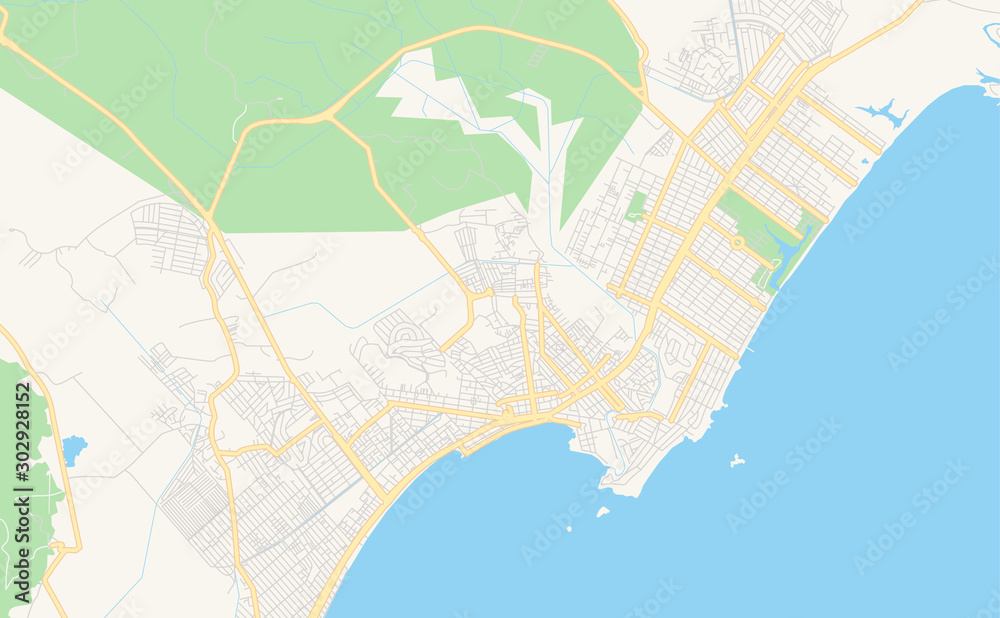 Printable street map of Rio das Ostras, Brazil