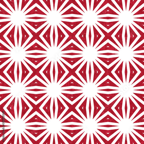 Red and white burst abstract geometric seamless textured pattern background