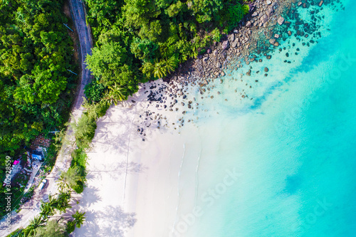 Aerial view sea beach turquoise water nature landscape