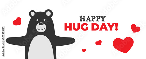 Hug Day. Love concept.Valentine's Day Vector Card.