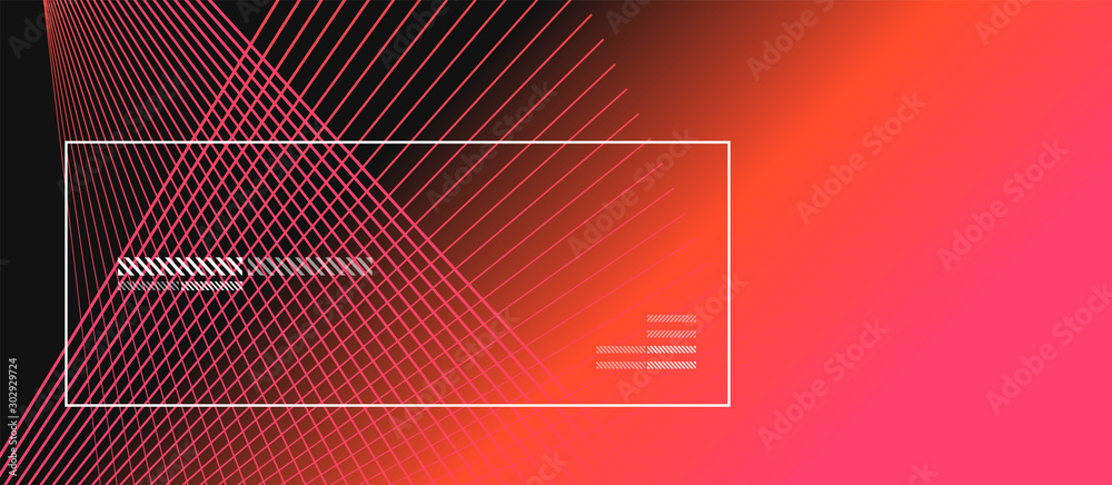 Wave lines with blend effect on fluid gradient, abstract background colorful liquid poster. Vector Illustration For Wallpaper, Banner, Background, Card, Book Illustration, landing page - obrazy, fototapety, plakaty 