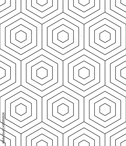 Geometric geo pattern seamless hexagon form abstract background vector illustration