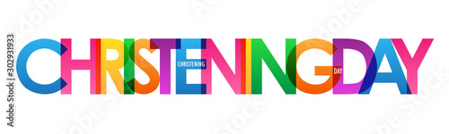 CHRISTENING DAY colorful vector typography banner