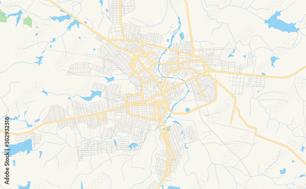 Printable street map of Patos, Brazil