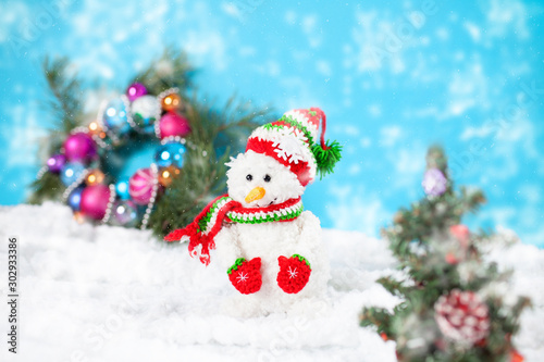 lovely Christmas handmade snowman © skif
