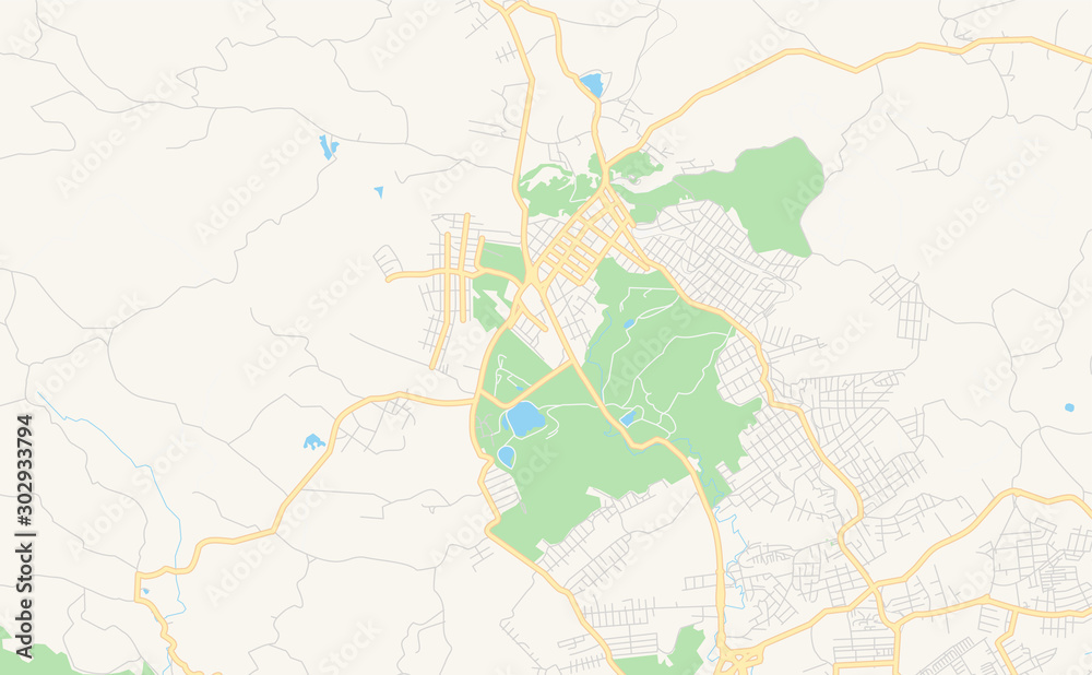 Printable street map of Almirante Tamandare, Brazil