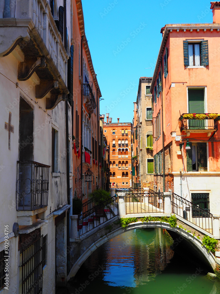 View of an old bridge in Venice, Italy
