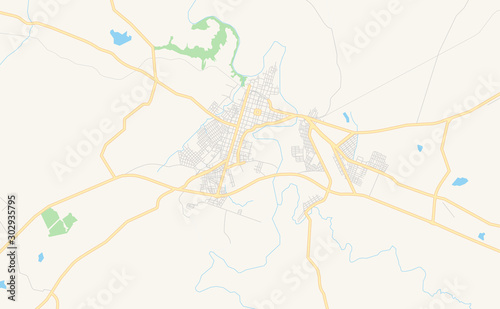 Printable street map of Alegrete, Brazil