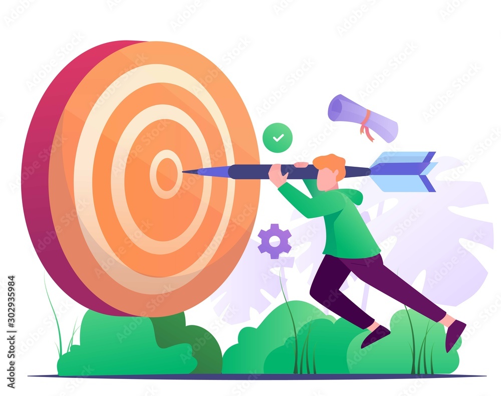 dart target man point illustration dart target man point illustration