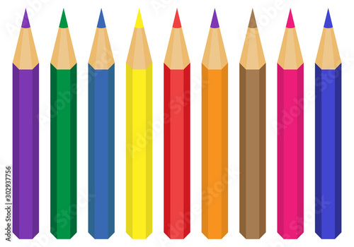 Lápices de colores sobre fondo blanco.