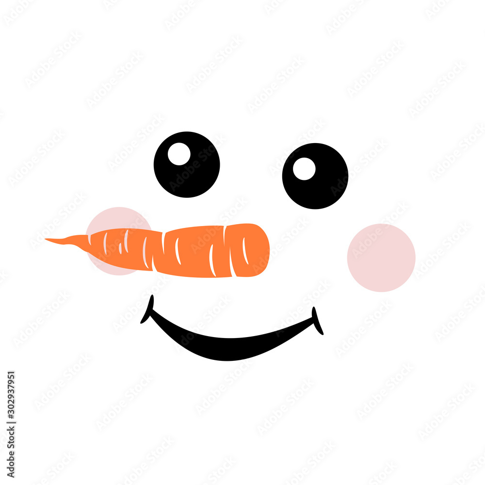 Cute snowman face vector Cute snowman face vector