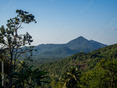 hills in the jungle with clouds in Thailand 