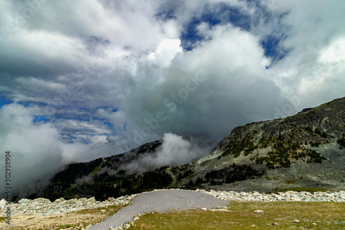 Rolling clouds over the Whistler mountains, BC, Canada