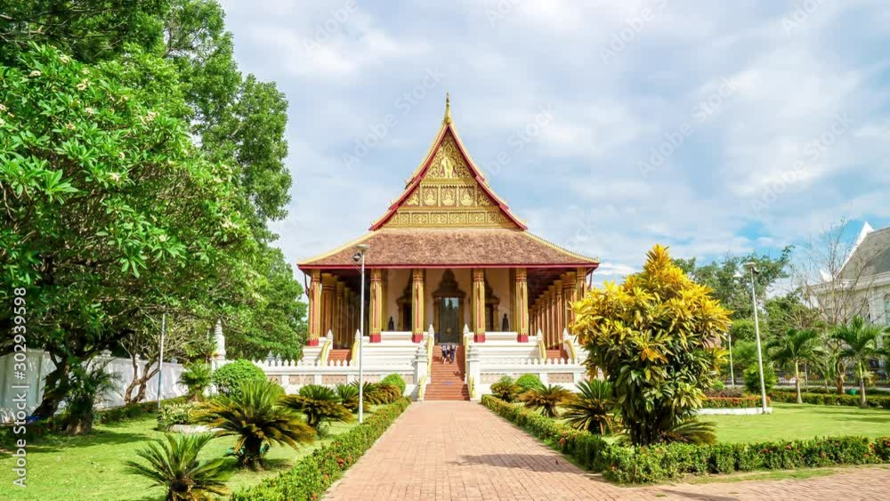 Time-lapse Beautiful Architecture at Haw Phra Kaew Temple, Vientiane, Laos Time-lapse Beautiful Architecture at Haw Phra Kaew Temple, Vientiane, Laos