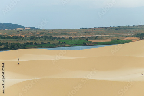 White sand dune in Mui Ne  Vietnam Phan Thiet  Vietnam. Popular tourist attraction