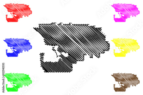 Northwest Arctic Borough, Alaska (Boroughs and census areas in Alaska, United States of America,USA, U.S., US) map vector illustration, scribble sketch Northwest Arctic map