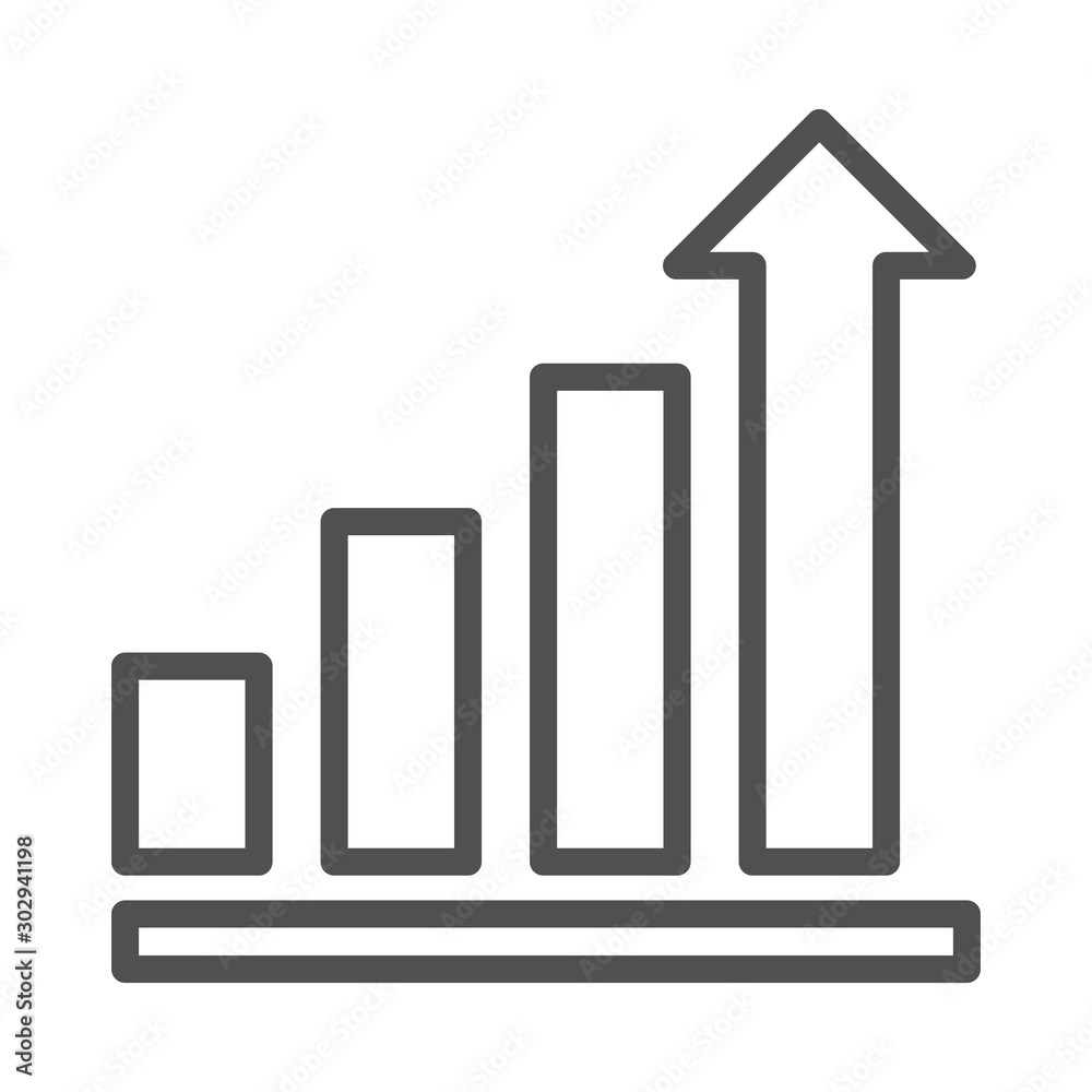 Growth Chart Vector illustration. Quality design element Line Icon. Growth Chart Vector illustration. Quality design element Line Icon.