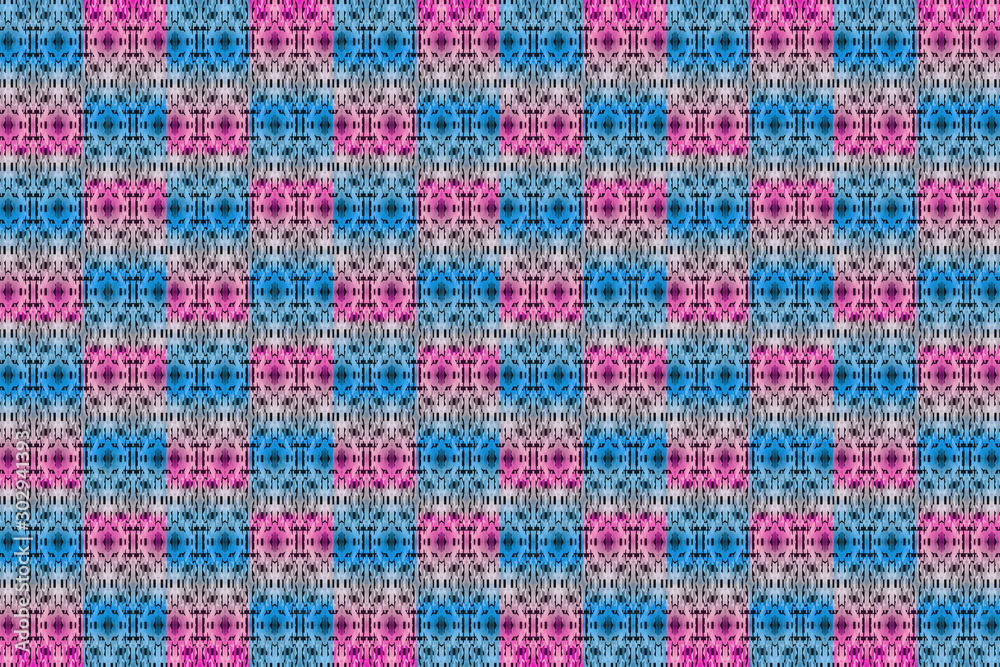 Colorful African fabric, checkered pattern