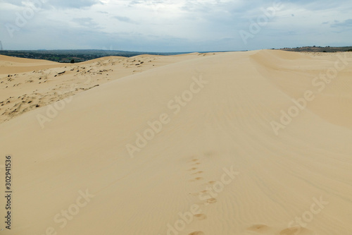 White sand dune in Mui Ne  Vietnam Phan Thiet  Vietnam. Popular tourist attraction