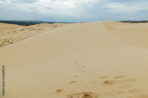 White sand dune in Mui Ne  Vietnam Phan Thiet  Vietnam. Popular tourist attraction