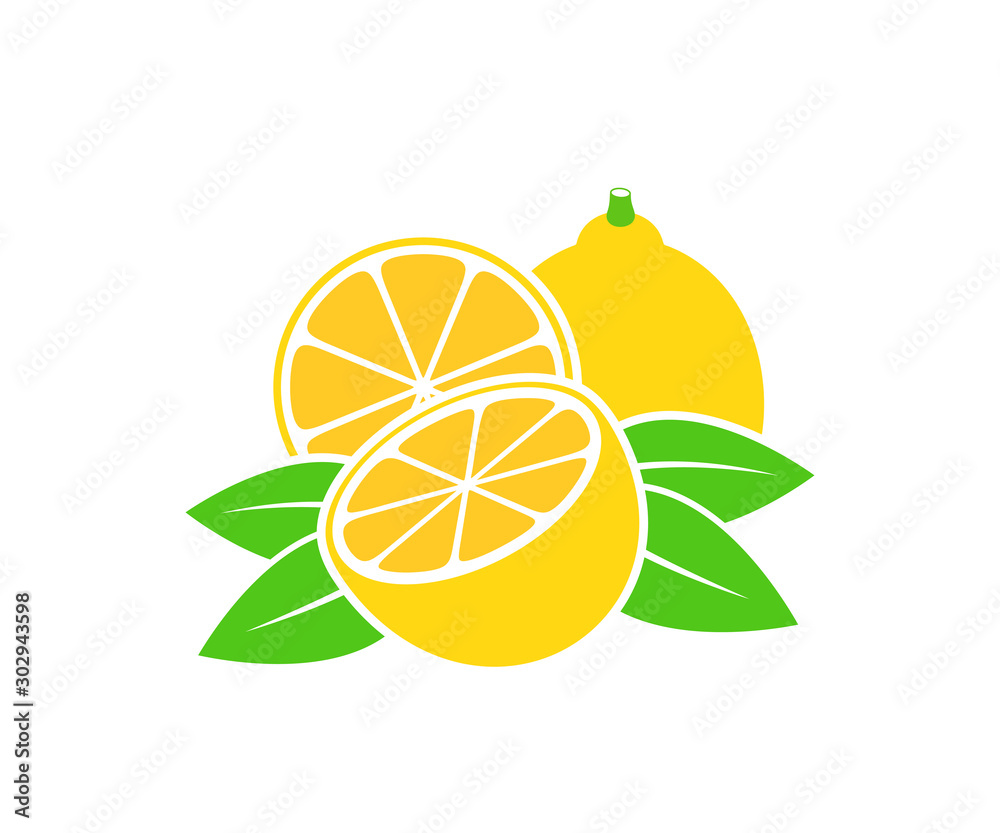 Lemon logo. Isolated lemon on white background Lemon logo. Isolated lemon on white background