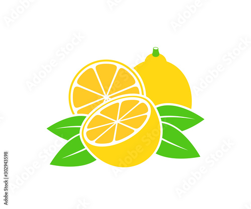 Lemon logo. Isolated lemon on white background