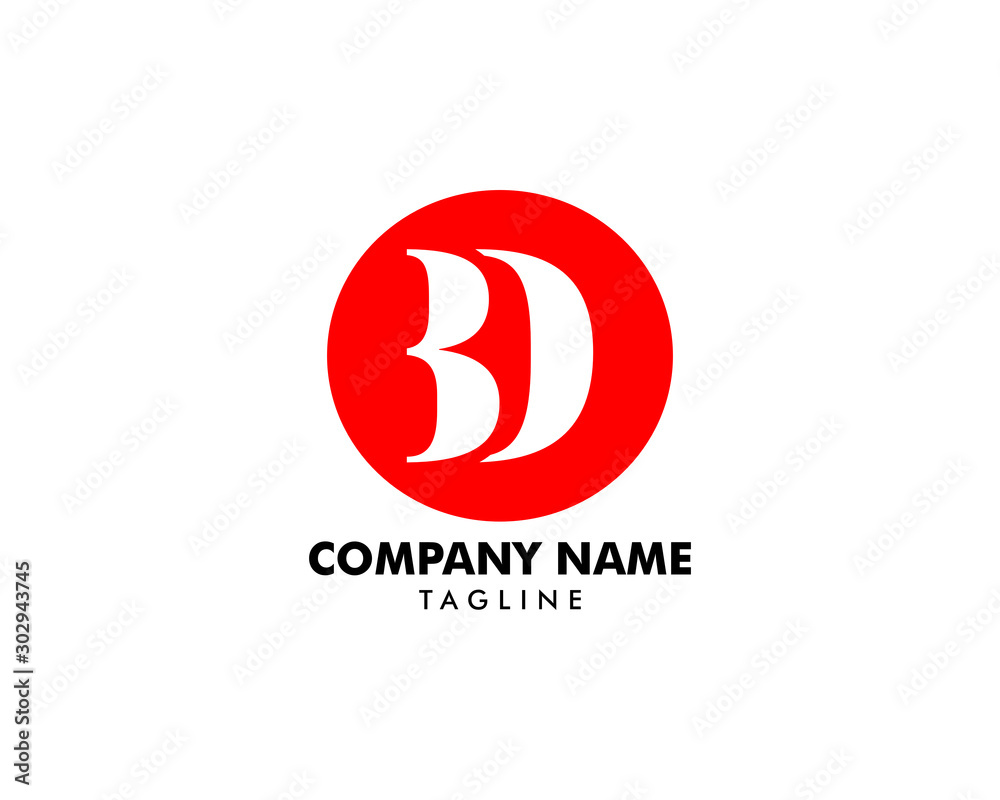 Initial Letter BD Logo Template Design