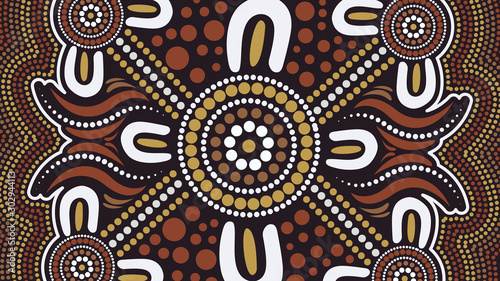Illustration based on aboriginal style of background.