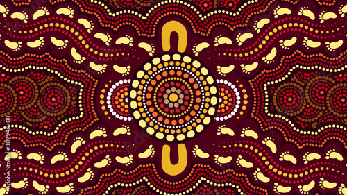 Aboriginal dot art vector background