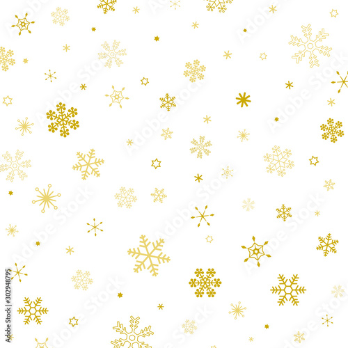 Wallpaper Mural 雪の結晶　スノーフレーク（ゴールド） Torontodigital.ca