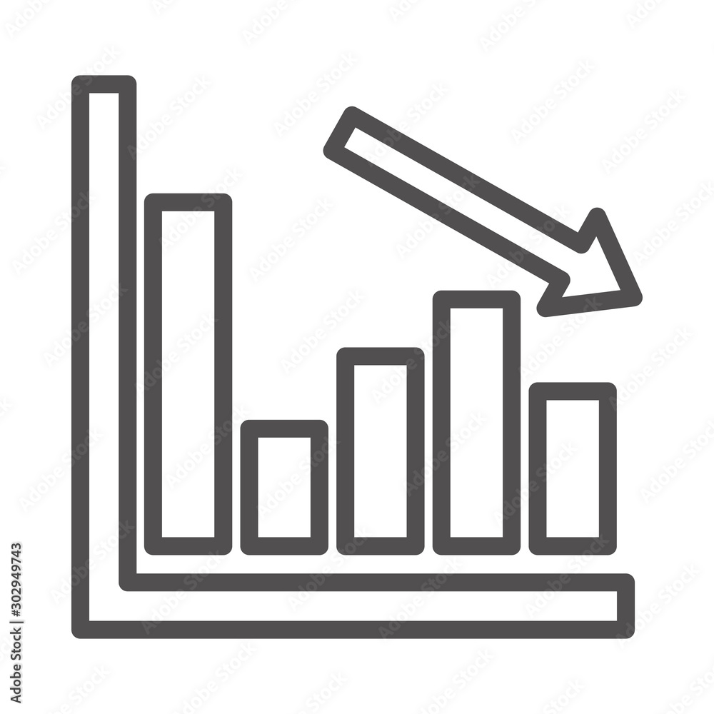 Loss Chart Vector illustration. Quality design element Line Icon. Loss Chart Vector illustration. Quality design element Line Icon.