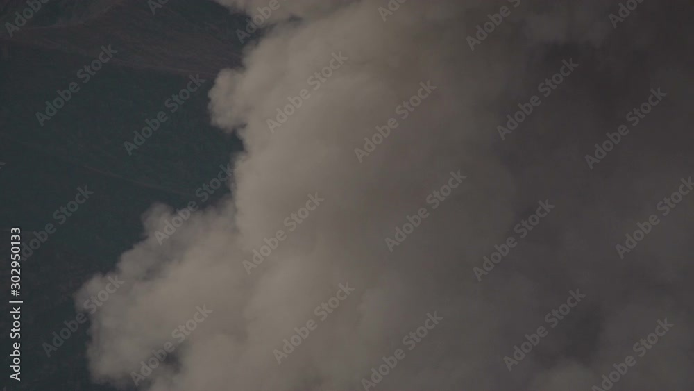 Bromo volcano eruption at sunrise close-up, Java, Indonesia Bromo volcano eruption at sunrise close-up, Java, Indonesia