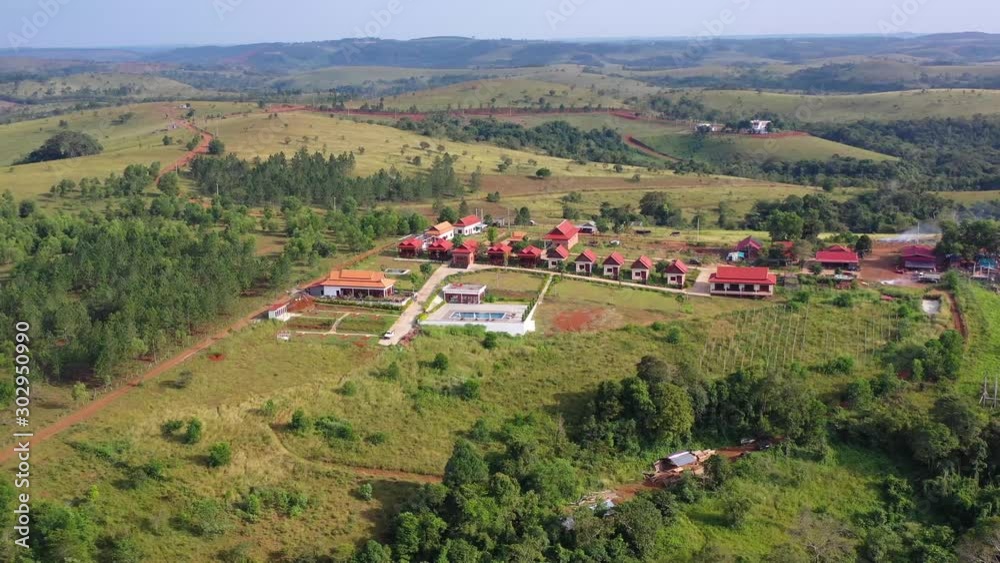 The beautiful coffee shop on hill at mountain , where can see sea forest