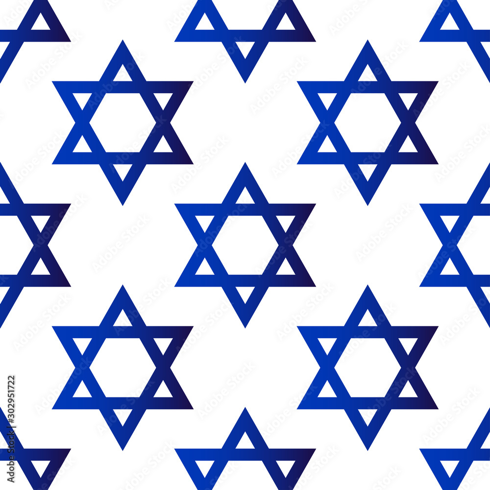 Seamless pattern with gold and blue Star of David. Template for background, banner, card, poster, web, textile. Vector EPS10 illustration. Seamless pattern with gold and blue Star of David. Template for background, banner, card, poster, web, textile. Vector EPS10 illustration.