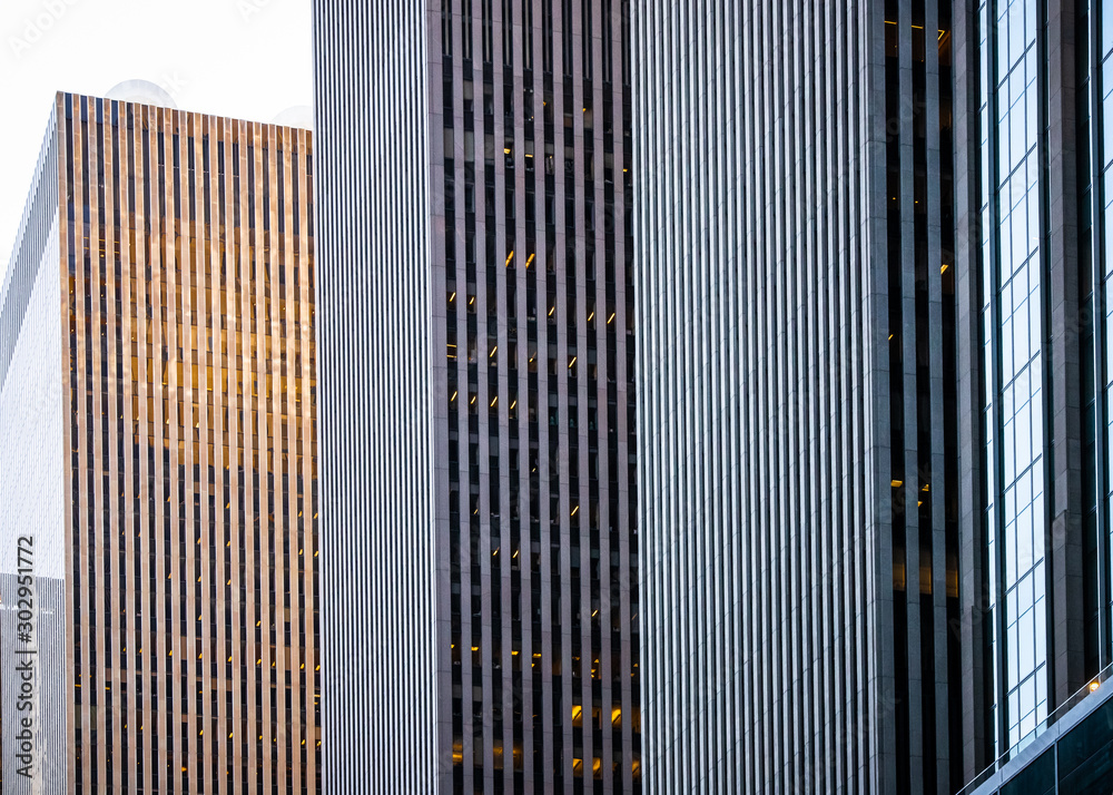 Row of skyscraper office buildings Row of skyscraper office buildings