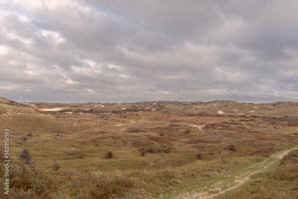 View of a dune valley in a dry period