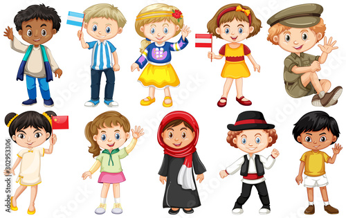 Set of children from different countries © blueringmedia