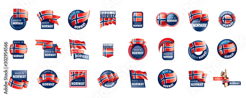 Norway flag, vector illustration on a white background