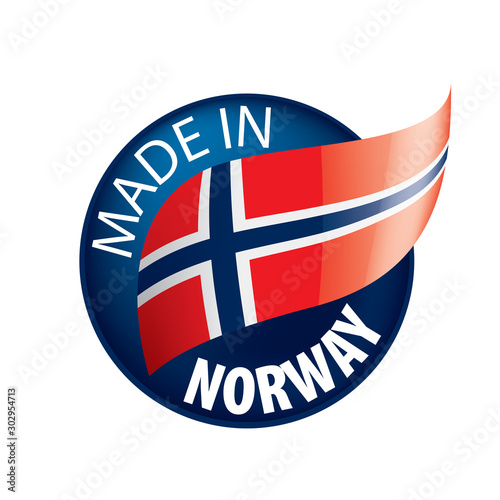 Norway flag, vector illustration on a white background