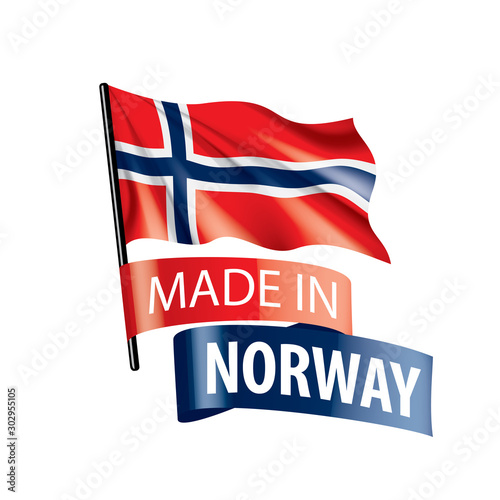 Norway flag, vector illustration on a white background