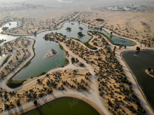 Photography Dubai, Dubai / United Arab Emirates / 10 19 2019: Al Qudra Lakes in Dubai