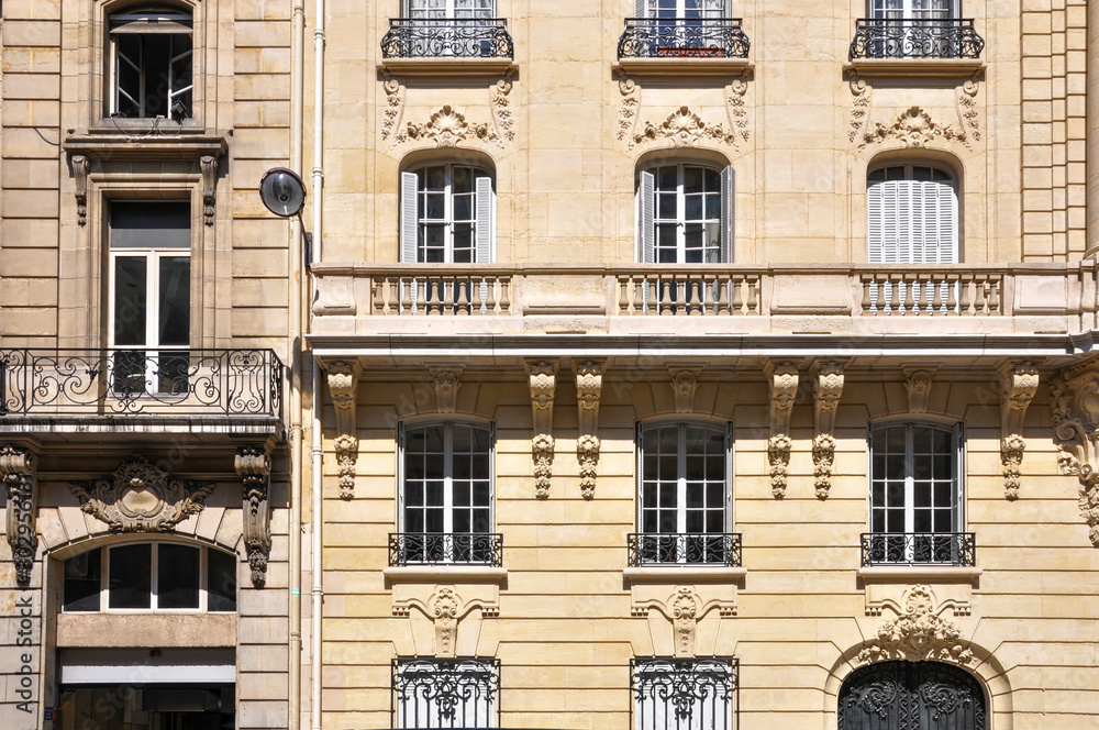 Facades of building in the center of Paris