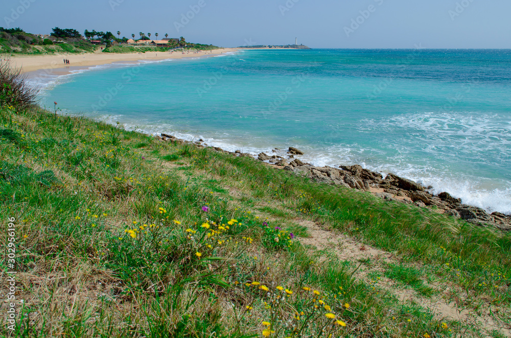 Beautiful view of Zahora beach in Barbate, Cádiz, Spain