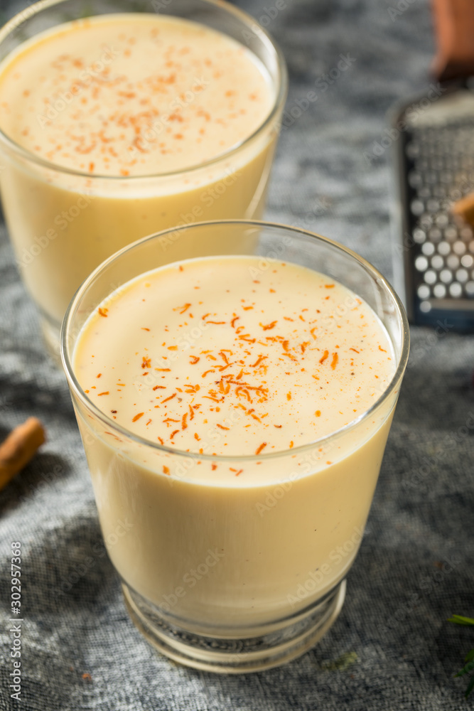 Homemade Eggnog in a Glass