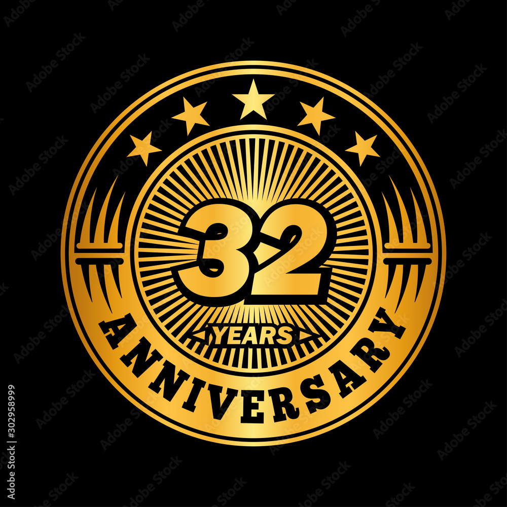 32 years anniversary celebration logo design. Vector and illustration. 32 years anniversary celebration logo design. Vector and illustration.