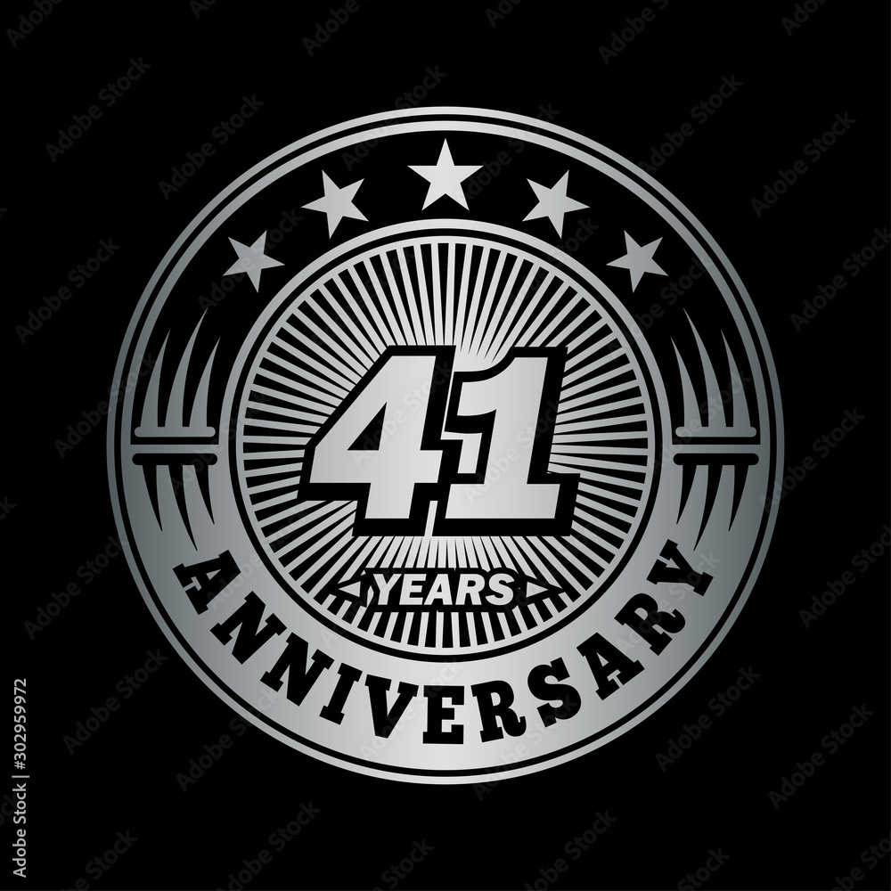 41 years anniversary celebration logo design. Vector and illustration.