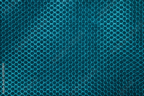 Obraz na płótnie Chrome blue honeycomb fiber texture and background w salonie