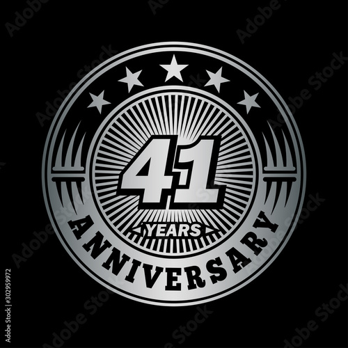 41 years anniversary celebration logo design. Vector and illustration.
