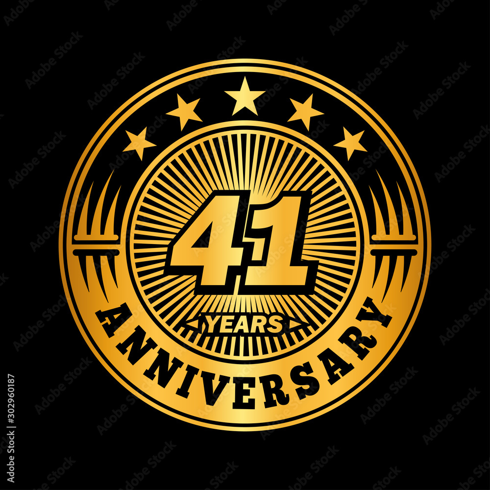 41 years anniversary celebration logo design. Vector and illustration.
