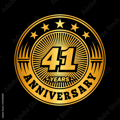 41 years anniversary celebration logo design. Vector and illustration.